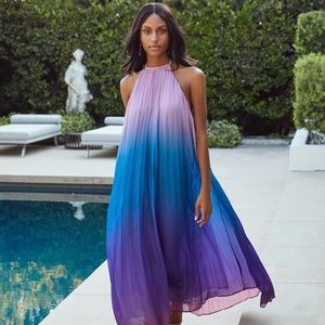 Vici MYKONOS PLEATED OMBRE HALTER MAXI DRESS